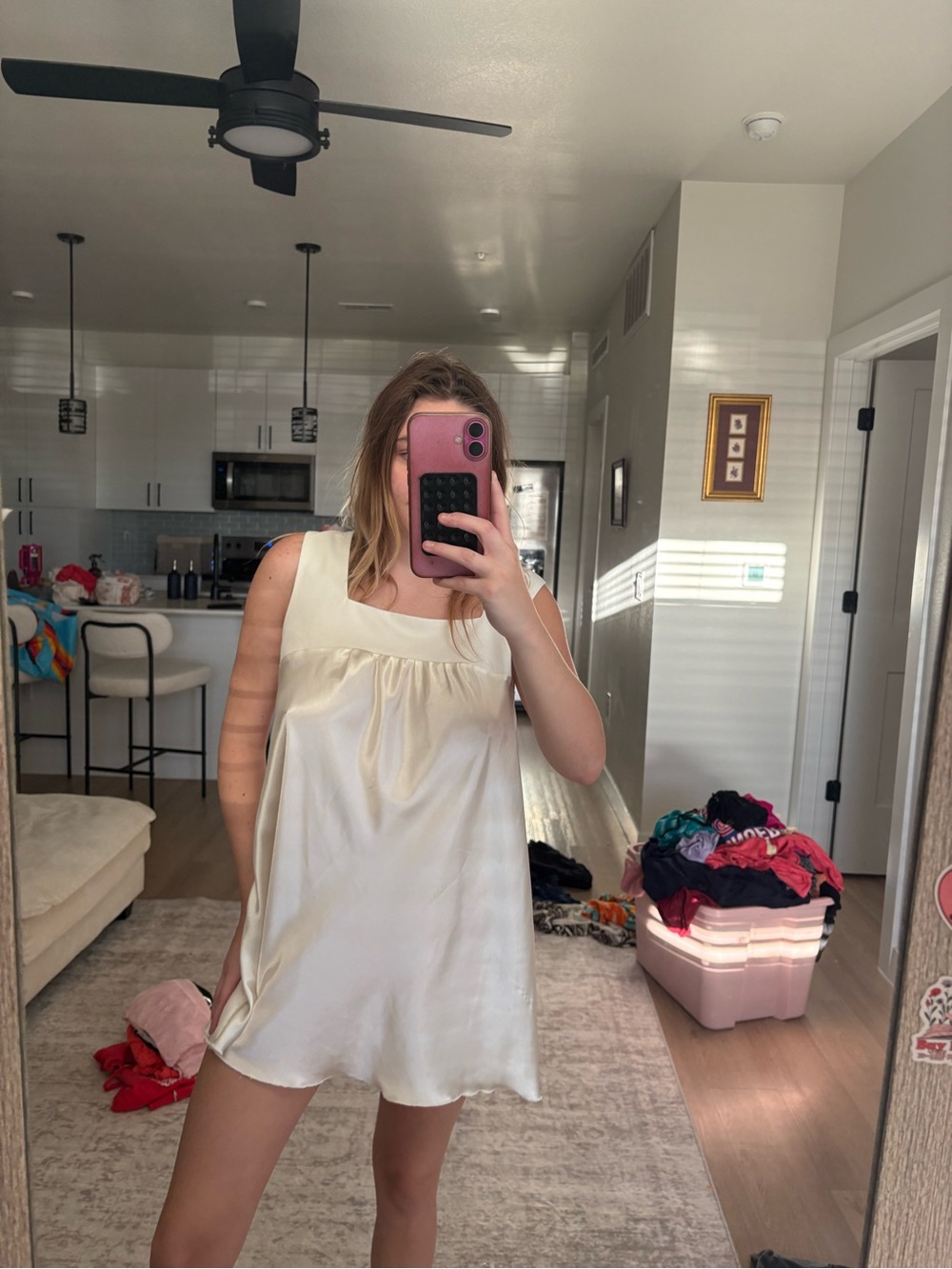 Studio Cream Satin Sleeveless Chemise